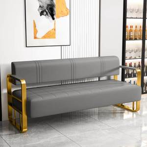 Sofás y Sillas de Espera para Hospital de Acero Inoxidable Chapado en Oro para Barberías, Peluquerías y Salones de Belleza - Modelo de Diseño Rectangular - Product Image 1