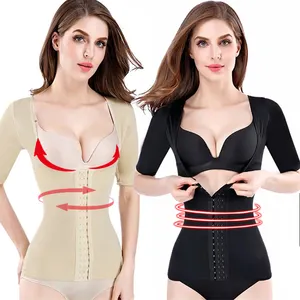 Phụ Nữ Trong Kho Ngực Ngắn Tay Áo Bụng Eo Huấn Luyện Viên Áo Body Slim Đồ Lót Vest Arm Shaper Tights