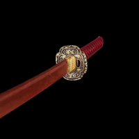 Épée en bois de samouraï avec motif de flamme, fabriquée en Chine à Longquan, accessoires de jeu d'animation, épée en bois d'entraînement japonaise