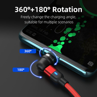 360 Rotation 180 Pliage 3 en 1 Cordon de chargeur de téléphone portable USB vers Type C & Micro USB & i-Product Câble de charge rapide magnétique