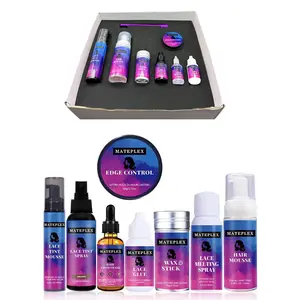 Private label wig kit hair mousse lace tint spray stick growth oil glue remover lace wig glue Trial Lace Front Wigs Install Kit