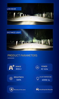 Projecteur de phare Bi-LED haute puissance XC007 3 pouces 42 62W 6000K longue portée pour remplacement automobile