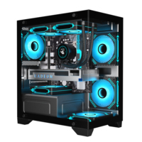 Boîtier de bureau d'ordinateur de jeu personnalisé OEM quantité minimale de commande 300 pièces d'ordinateur économique Spcc revêtement noir nouveau boîtier de PC vide de bureau d'ordinateur ATX