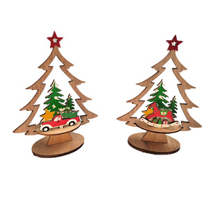 Adornos Navideños de Madera Personalizados para Mesa, Centro de Mesa con Muñeco de Nieve, Reno y Santa Claus, Adornos Navideños de Madera sin Acabado - Product Image 4