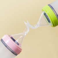 Cuillère Distributrice de Nourriture pour Bébé en Silicone Sans BPA de 4 oz, Motif Dessin Animé, Distributeur de Fruits à Presser, Jetable, Idéal pour les Voyages, pour Tout-Petits