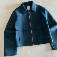 Nouvelle veste en faux daim de haute qualité, coupe courte et ample, avec poche poitrine, pour homme