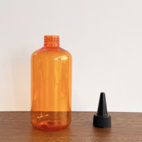 9oz 280ml Amber PET Plastic Twist Top Cap Squeeze Applicator Hair Oil Bottle