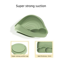 Assiette à dîner divisée en forme d'arc-en-ciel LED de haute qualité pour la diversification alimentaire, design mignon, avec ventouse, résistante à la chaleur