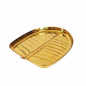 Plato Bartan de Latón Ovalado Hecho a Mano, Estilo Art Deco, Ligero, para Pooja - Product Image 4