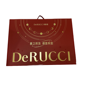 Scatola Ecologica con Manico per Biancheria da Letto di Hotel di Lusso, Imballaggio in Cartone Ondulato Personalizzato con Stampa UV, Confezione Regalo per DeRucci - Product Image 6