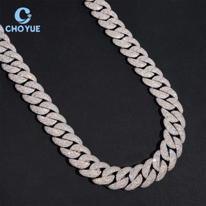 Cadena cubana de 20 mm con diamantes de moissanita VVS, estilo hip hop, de plata de ley 925, joyería de moda. - Product Image 4