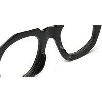 Monture de lunettes haut de gamme en corne de buffle véritable, faite à la main, couleur unie, pour hommes et femmes, noire, logo personnalisable