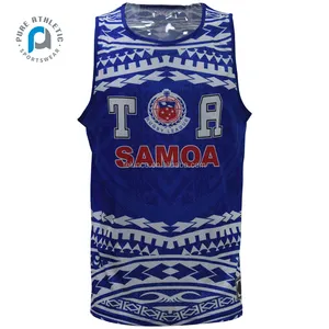 Saf özel logo polyester polynesia samoa nfl yuvarlak boyun gömlek atlet pupusi toa samoa jersey