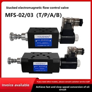 Valvola di controllo del flusso elettromagnetica idraulica sovrapposta MFS-02/03T /<span class=keywords><strong>P</strong></span>/<span class=keywords><strong>A</strong></span>/<span class=keywords><strong>B</strong></span>, valvola <span class=keywords><strong>a</strong></span> farfalla per controllo velocità rapida/lenta - Product Image 4