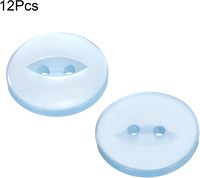 12 Botones de Resina de Ojo de Pez de 32L y 20mm, Azul Claro, con Borde Plateado, Ecológicos, para Costura y Manualidades, Repuesto para Prendas DIY