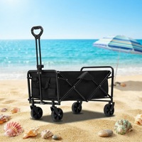 Chariot de camping industriel pliable à quatre roues en acier, étanche, personnalisé en usine, capacité 240 kg, pour plage, pique-nique, jardin, shopping, OEM