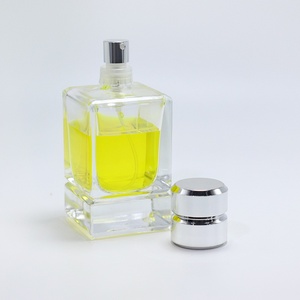 Botellas de Perfume de Vidrio Transparente de Alta Calidad de 50 ml, Botella de Perfume Vacía de Vidrio Transparente de 50 ml con Tapa Plateada - Product Image 2