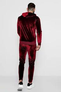 Conjunto de Chándal de Invierno Personalizado de Dos Piezas, Chándal de Cuero Personalizado para Hombre con Logotipo Bordado, Alta Calidad - Product Image 3