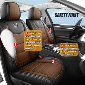 Housse de siège de voiture en cuir Nappa de luxe, ensemble complet pour 5 sièges, coussin imperméable, accessoires de protection, style sportif, multi - Product Image 2