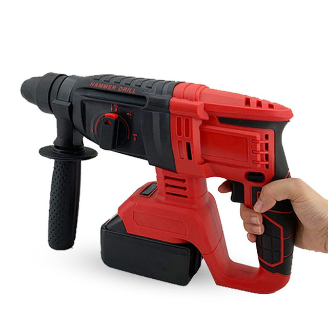 L 3 Function 26mm Brush Cordless Electric Hammer Drill Rotary Hammer Impact Drill with Battery