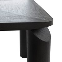 Table de salle à manger rectangulaire en bois moderne, table design en chêne noir pour la cuisine, le restaurant et la salle à manger