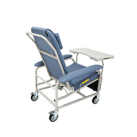 Chaise de Dialyse Manuelle Ajustable à Haute Demande, Fauteuil Inclinable Médical Mobile pour Hôpital et Personnes Âgées