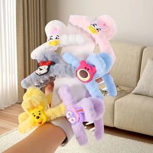 Plush Cartoon Hair <b>Clip</b> For Women 14 Cm Mixed Colors Daily Use - Product Image 4