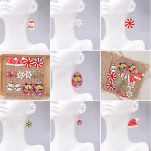 Christmas <b>Drop</b> Earrings Acrylic Santa Claus Bells Snowflake Women's Gift Jewelry Fashion Holiday Decor - Product Image 1