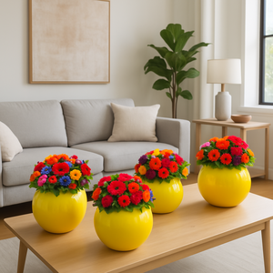 Pot de fleur en fibre de verre or Big Ball, pot de fleur rond en fibre de béton, pot de fleur en fibre de verre pour <span class=keywords><strong>jardin</strong></span> extérieur - Product Image 2