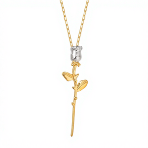 Nouveau 2026 Pendentif Fleur de Rose Rétro Romantique Artisanat Tendance Élégant en Acier Inoxydable avec Chaîne à Maillons, Thème <span class=keywords><strong>Loup</strong></span>, pour Fête Bouddhiste - Product Image 2