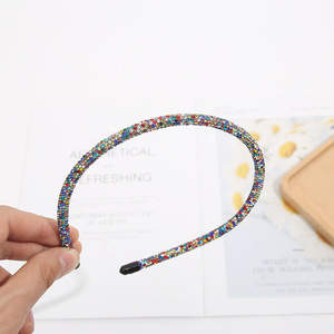 Volledige diamanten mode-haarband met strass nieuwe barokstijl dames slanke dunne hoofdband - Product Image 5