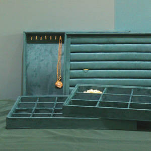 Bandeja de adorno de jade verde oscuro para pulsera, anillo, pendiente, <span class=keywords><strong>Red</strong></span> de exhibición, estante de almacenamiento de joyería roja con estante de adorno <span class=keywords><strong>PEPE</strong></span> - Product Image 4