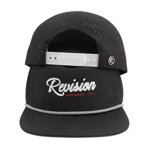 HS16 5 Panel blank Custom luxury Sport Personalized Caps Men black Rope trucker Snapback Waterproof Hat Cap with logo for man