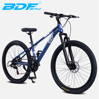 Bicicleta de Montaña BDF de 21 Velocidades con Cuadro de Acero para Adultos, Cross Country, 24/26/27.5 Pulgadas, Horquilla con Suspensión, Freno de Disco