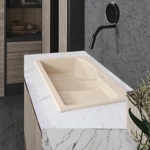 Hot Sale Modern Single Resin <strong>Apron</strong> Double Bowl Kitchen <strong>Sink</strong> Deep White Rectangular Nano Two Holes for Undermount Installation - Product Image 2