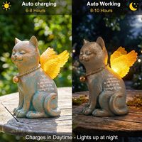 Statue d'ange commémorative pour animaux de compagnie MJQZFJZG, statue de jardin en résine lumineuse à énergie solaire |   Ailes lumineuses LED étanches, cadeau de condoléances pour