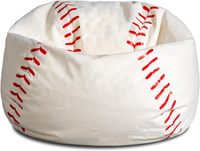 Fauteuil pouf pour enfant PIOEN 2,5 pieds, style moderne, en peluche douce de polyester, design baseball, housse uniquement