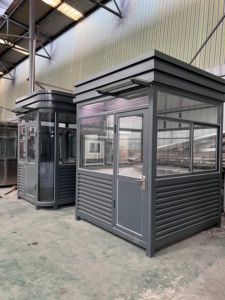 보안 요원 부스 안전 금속 경비실 우아한 휴대용 임시 조립식 분리형 야외 키오스크 - Product Image 6