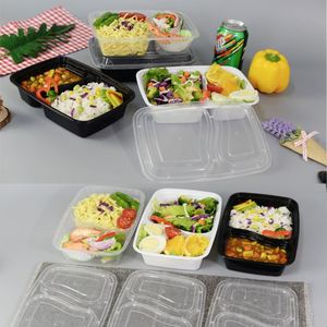 Boîte à lunch jetable pour micro-ondes Wanfeng, boîte bento à 2 compartiments, boîte à emporter pour restaurant - Product Image 1