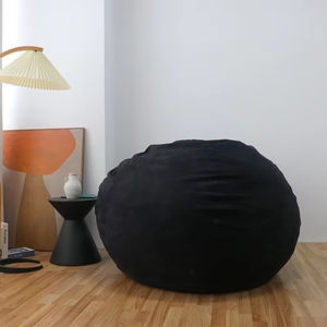 Marrone grande camoscio rotondo anti gravità lettino gigante spugna sacchetto di fagioli imbottito divano poltrona relax divano letto pigro pouf - Product Image 6