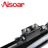 AiSoar G3/8 Vérin à piston robuste avec clapet anti-retour pour liaison supérieure, pression 160 bars, alésage 2 pouces, poussée 3,5 tonnes, force de traction 2,5 tonnes, 2 nouveaux tuyaux