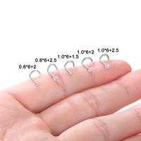 Clou de Nez 20G/18G en Acier Chirurgical 316L, Piercing Anneau de Nez à Griffes CZ, Vis de Nez pour Piercings de Narine, Bijoux de Corps Nariz pour Femmes et Hommes