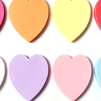 Blocs-notes adhésifs en forme de cœur, feuilles de notes adhésives colorées pour la décoration de bureau