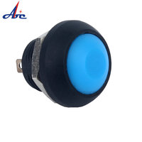 Bouton d'interrupteur de moto à dôme, 2 broches SPST, momentané, en plastique, étanche IP65, mini bouton-poussoir 12 mm