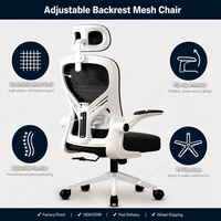 Chaise de bureau ergonomique en maille ALINUNU, fabrication directe OEM ODM, avec accoudoirs rabattables en PP et soutien lombaire réglable