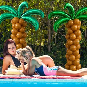 12 Pezzi Grandi Palloncini a Forma di Foglie di Palma in Mylar Verde per Feste Hawaiane Luau Aloha Tropicali Estive in Spiaggia e Baby Shower - Product Image 3