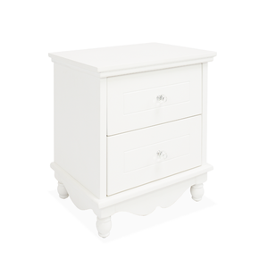 Scandinavian Style White Kids Nightstand Wooden <b>Bedside</b> <b>Table</b> with 2 Drawers for <b>Toddler</b> Bedroom Furniture - Product Image 3