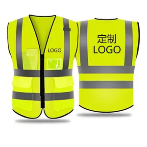 Customized logo high visibility reflective safety vest clothing for traffic controller with good quality