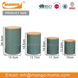 Set bestehend aus 4 Küchenbehältern mit Bambusdeckel Kaffee Tee Zuckermehl Metall-Zinngläser Nist-Lebensmittelbehälter-Set - Product Image 2