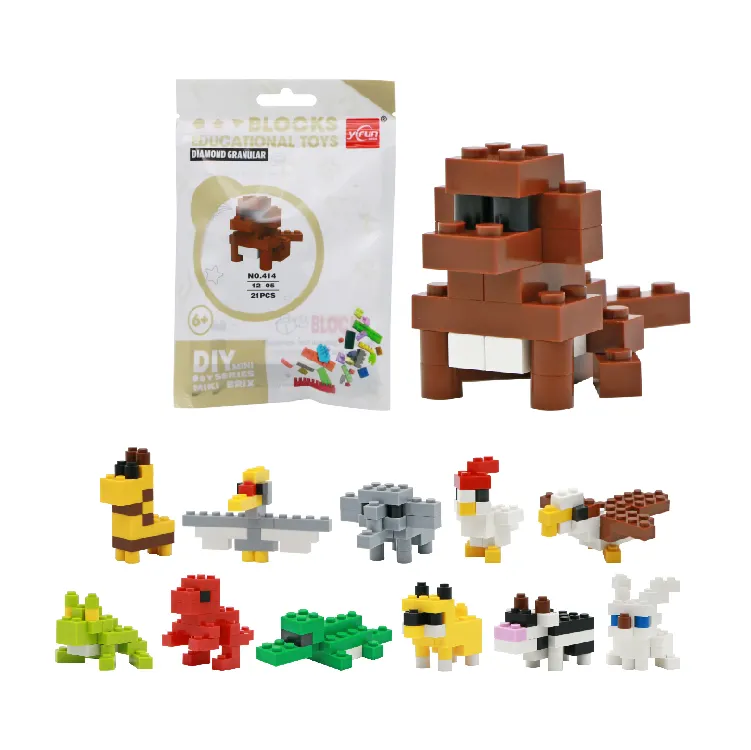 wholesale price kids building blocks educational toys mini animal blocks toys